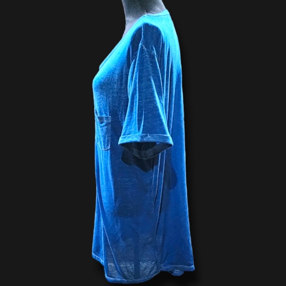 Faded Glory Short Sleeve Sheer Tee in Blue - Picture 2 of 4
